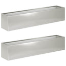 vidaXL Kerti cserép 2 db Ezüst 100 x 20 x 20 cm Rozsdamentes Acél