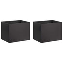 vidaXL Kerti cserép 2 db Fekete 40 x 30 x 30 cm Hidegen hengerelt acél
