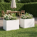vidaXL Kerti cserép 2 db Fehér 40 x 30 x 30 cm Hidegen hengerelt acél