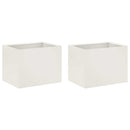 vidaXL Kerti cserép 2 db Fehér 40 x 30 x 30 cm Hidegen hengerelt acél