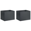 vidaXL Kerti cserép 2 db Antracitszürke 40 x 30 x 30 cm