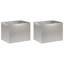 vidaXL Kerti cserép 2 db Ezüst 40 x 30 x 30 cm Rozsdamentes Acél