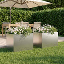 vidaXL Kerti cserép 2 db Ezüst 40 x 30 x 30 cm Horganyzott Acél