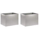 vidaXL Kerti cserép 2 db Ezüst 40 x 30 x 30 cm Horganyzott Acél