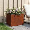 vidaXL Kerti cserép Rozsdás 40 x 30 x 30 cm Időjárásálló Acél