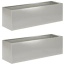 vidaXL Kerti cserép 2 db Ezüst 80 x 30 x 30 cm Rozsdamentes Acél