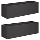 vidaXL Kerti cserép 2 db Fekete 100 x 30 x 30 cm