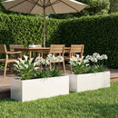 vidaXL Kerti cserép 2 db Fehér 100 x 30 x 30 cm Hidegen hengerelt acél
