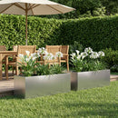 vidaXL Kerti cserép 2 db Ezüst 100 x 30 x 30 cm Rozsdamentes Acél