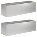 vidaXL Kerti cserép 2 db Ezüst 100 x 30 x 30 cm Horganyzott Acél