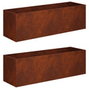 vidaXL Kerti cserép 2 db Rozsdás 100 x 30 x 30 cm Időjárásálló Acél