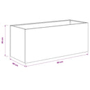 vidaXL Kerti cserép 2 db Fekete 80 x 40 x 40 cm Hidegen hengerelt acél