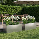 vidaXL Kerti cserép 2 db Ezüst 100 x 40 x 40 cm Rozsdamentes Acél