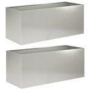 vidaXL Kerti cserép 2 db Ezüst 100 x 40 x 40 cm Rozsdamentes Acél