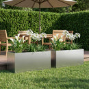 vidaXL Kerti cserép 2 db Ezüst 100 x 40 x 40 cm Horganyzott Acél