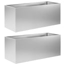 vidaXL Kerti cserép 2 db Ezüst 100 x 40 x 40 cm Horganyzott Acél
