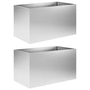 vidaXL Kerti cserép 2 db Ezüst 80 x 50 x 50 cm Horganyzott Acél