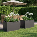 vidaXL Kerti cserép 2 db Fekete 100 x 50 x 50 cm
