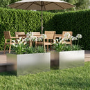 vidaXL Kerti cserép 2 db Ezüst 100 x 50 x 50 cm Rozsdamentes Acél