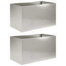 vidaXL Kerti cserép 2 db Ezüst 100 x 50 x 50 cm Rozsdamentes Acél