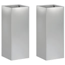 vidaXL Kerti cserép 2 db Ezüst 20 x 20 x 40 cm Horganyzott Acél