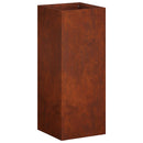 vidaXL Kerti cserép 2 db Rozsdás 20 x 20 x 40 cm Időjárásálló Acél