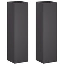 vidaXL Kerti cserép 2 db Fekete 20 x 20 x 75 cm Hidegen hengerelt acél