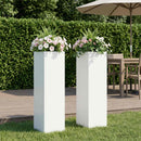 vidaXL Kerti cserép 2 db Fehér 20 x 20 x 75 cm Hidegen hengerelt acél