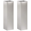 vidaXL Kerti cserép 2 db Ezüst 20 x 20 x 75 cm Rozsdamentes Acél