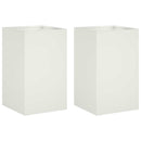 vidaXL Kerti cserép 2 db Fehér 30 x 30 x 40 cm Hidegen hengerelt acél
