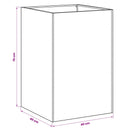 vidaXL Kerti cserép 2 db Fekete 40 x 40 x 75 cm Hidegen hengerelt acél