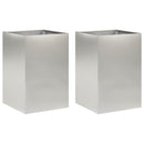 vidaXL Kerti cserép 2 db Ezüst 40 x 40 x 75 cm Rozsdamentes Acél