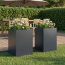 vidaXL Kerti cserép 2 db Antracitszürke 50 x 50 x 75 cm