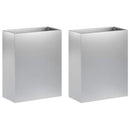 vidaXL Kerti cserép 2 db Ezüst 40 x 20 x 40 cm Horganyzott Acél