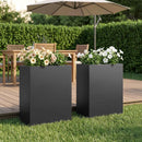vidaXL Kerti cserép 2 db Fekete 40 x 20 x 50 cm Hidegen hengerelt acél