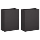 vidaXL Kerti cserép 2 db Fekete 40 x 20 x 50 cm Hidegen hengerelt acél