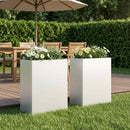 vidaXL Kerti cserép 2 db Fehér 40 x 20 x 50 cm Hidegen hengerelt acél