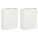 vidaXL Kerti cserép 2 db Fehér 40 x 20 x 50 cm Hidegen hengerelt acél
