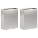 vidaXL Kerti cserép 2 db Ezüst 40 x 20 x 50 cm Rozsdamentes Acél