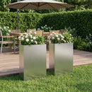 vidaXL Kerti cserép 2 db Ezüst 40 x 20 x 75 cm Rozsdamentes Acél
