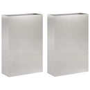 vidaXL Kerti cserép 2 db Ezüst 40 x 20 x 75 cm Rozsdamentes Acél