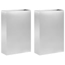 vidaXL Kerti cserép 2 db Ezüst 40 x 20 x 75 cm Horganyzott Acél