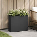 vidaXL Kerti cserép Fekete 50 x 20 x 40 cm Hidegen hengerelt acél