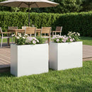 vidaXL Kerti cserép 2 db Fehér 50 x 20 x 40 cm Hidegen hengerelt acél