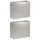 vidaXL Kerti cserép 2 db Ezüst 50 x 20 x 40 cm Rozsdamentes Acél