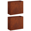 vidaXL Kerti cserép 2 db Rozsdás 50 x 20 x 40 cm Időjárásálló Acél