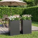 vidaXL Kerti cserép 2 db Fekete 50 x 20 x 75 cm Hidegen hengerelt acél