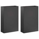 vidaXL Kerti cserép 2 db Fekete 50 x 20 x 75 cm Hidegen hengerelt acél
