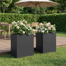 vidaXL Kerti cserép 2 db Fekete 40 x 30 x 40 cm Hidegen hengerelt acél