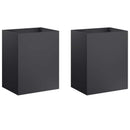 vidaXL Kerti cserép 2 db Fekete 40 x 30 x 40 cm Hidegen hengerelt acél